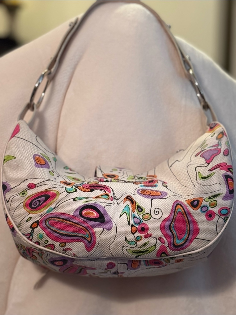 Stuart Weitzman hobo Y2K Abstract Shoulder Bag made in Spain - Picture 3 of 11